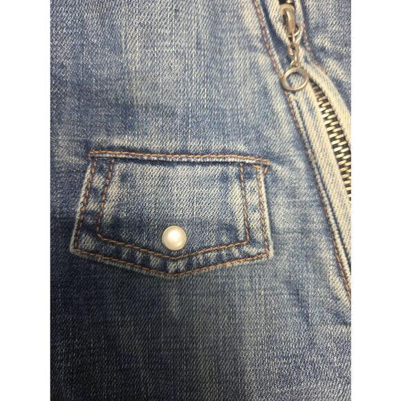 RARE Perfecto By Schott Joplin Jacket Denim Motorcycle Vest NWT Defect Read - Picture 7 of 9